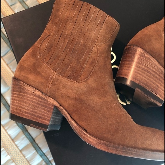 Maje Suede Western Cowboy Women’s Flats Boots - Picture 10 of 16